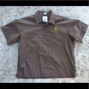 UPS Brown Work Employee Shirt button up size XL